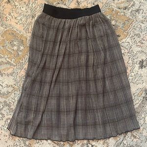 Zara Plaid Accordion Pleat Skirt